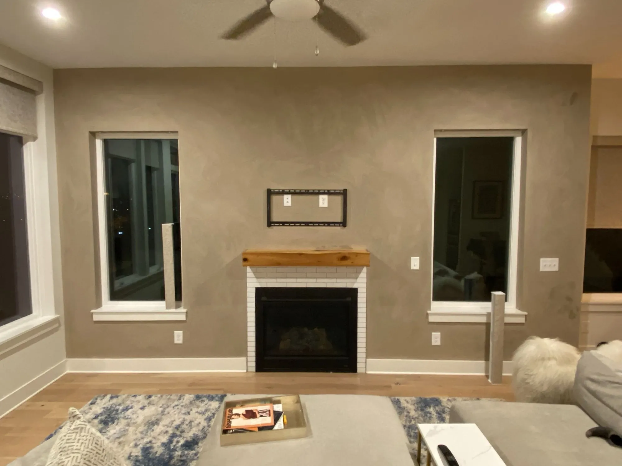 Interior lime wash finish in a warm greige tone, Franklin TN